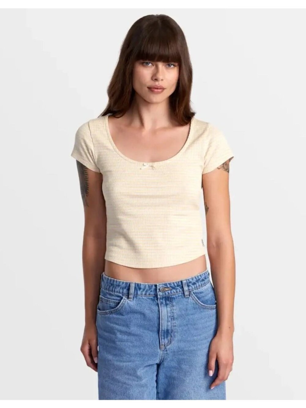 $46 RVCA Women’s Sweet Tee Wide Ribs Short Sleeves Size Small